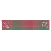 Kerstvakantie rood en groen tartanpatroon korte tafelloper (Horizontaal)