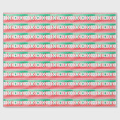 kerstvakantie rood en groen waterverf patroon cadeaupapier (Vlak)