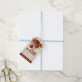 Kerstvakantie - Rood/Goud Happy Holiday Cadeaulabel (Met Touw)