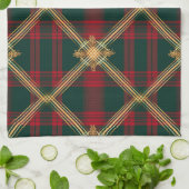  KERSTVAKANTIE ROOD GROEN GOUD PLAID THEEDOEK (Gevouwen)