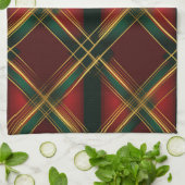  KERSTVAKANTIE ROOD GROEN GOUD PLAID THEEDOEK (Gevouwen)