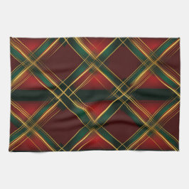  KERSTVAKANTIE ROOD GROEN GOUD PLAID THEEDOEK