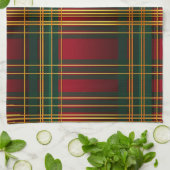  KERSTVAKANTIE ROOD GROEN GOUD PLAID THEEDOEK (Gevouwen)
