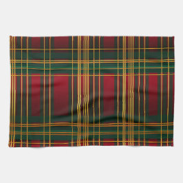  KERSTVAKANTIE ROOD GROEN GOUD PLAID THEEDOEK