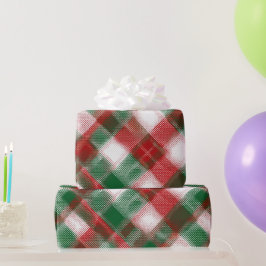 Kerstvakantie Rood Groen Klassiek Sneeuw Schotland Cadeaupapier