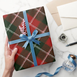 Kerstvakantie Rood Groen Klassiek Sneeuw Schotse R Cadeaupapier