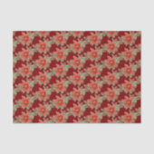 Kerstvakantie Rood Groen Poinsettia Bloemen Tissuepapier (Voorkant)