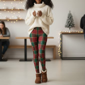 Kerstvakantie rood & groen tartanpatroon leggings