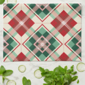  KERSTVAKANTIE ROOD GROEN WIT PLAID THEEDOEK (Gevouwen)