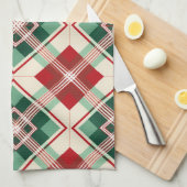  KERSTVAKANTIE ROOD GROEN WIT PLAID THEEDOEK (Quarter Fold)