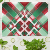  KERSTVAKANTIE ROOD GROEN WIT PLAID THEEDOEK (Gevouwen)