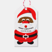Kerstvakantie rood voor de Afrikaanse Kerstman Cadeaulabel (Voorkant)