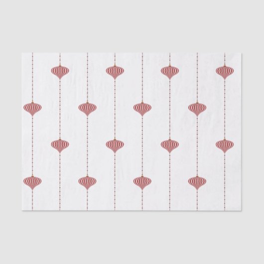 Kerstvakantie rood wit gestreept Ornament Tissuepapier (Voorkant)