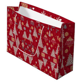 Kerstvakantie Rood & Wit Grote Gift Bag Groot Cadeauzakje