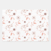 Kerstvakantie Roos Gouden bladeren en sterren Inpakpapier Vel (Voorkant 3)