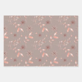 Kerstvakantie Roos Gouden bladeren en sterren Inpakpapier Vel (Voorkant 2)