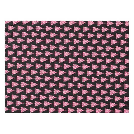 Kerstvakantie roze boom tafelkleed (Voorkant (Horizontaal))