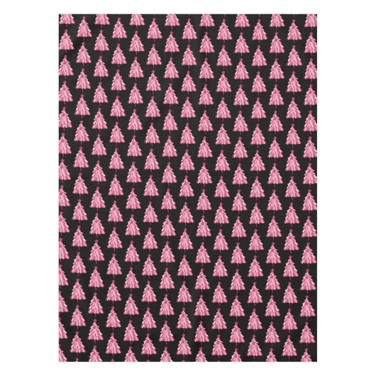 Kerstvakantie roze boom tafelkleed (Voorkant)