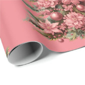 Kerstvakantie Roze Kerstboom cadeauverpakking Cadeaupapier (Rol Hoek)