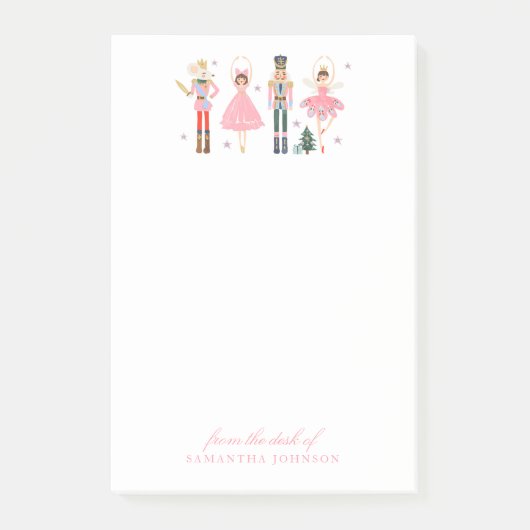 Kerstvakantie roze notenkraker van het bureau van post-it® notes (Voorkant)