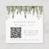 Kerstvakantie RSVP QR-code bijgevoegde kaart Vierkante Visitekaartje (Voorkant)
