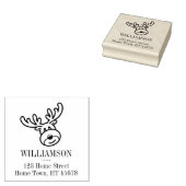 Kerstvakantie Rudolph het rendier adres Rubberstempel (Gestempeld)
