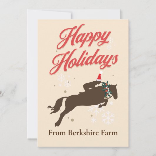 Kerstvakantie Ruiterpaard Feestdagenkaart (Voorkant)