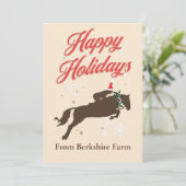 Kerstvakantie Ruitersport Paard Uitnodiging (Staand voorkant)