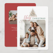Kerstvakantie Rustic Groene 2 Foto Kerstmis Feestdagenkaart (Voorkant / Achterkant)
