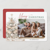 Kerstvakantie Rustic Groene Kerst Foto Feestdagenkaart (Voorkant / Achterkant)