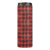 Kerstvakantie Rustic Plaid Merry and Bright Thermosbeker (Achterkant)