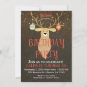 Kerstvakantie Rustiek Herten Verjaardagsfeest Kaart (Voorkant)