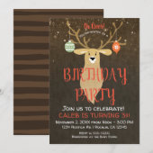 Kerstvakantie Rustiek Herten Verjaardagsfeest Kaart (Voorkant / Achterkant)