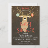 Kerstvakantie Rustiek Winter Deer Baby shower Kaart (Voorkant)
