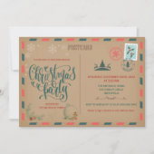 Kerstvakantie Rustieke Postkaart Uitnodiging (Voorkant)