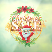 Kerstvakantie Sale Santa Claus Holly Berry Raamsticker (Vel 3)