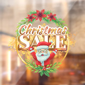 Kerstvakantie Sale Santa Claus Holly Berry Raamsticker (Vel 2)