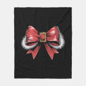 Kerstvakantie Santa Bow Noel Santa Coquette Fleece Deken (Voorkant)