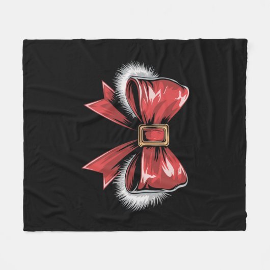 Kerstvakantie Santa Bow Noel Santa Coquette Fleece Deken (Voorkant (Horizontaal))