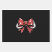 Kerstvakantie Santa Bow Noel Santa Coquette Inpakpapier Vel (Voorkant)