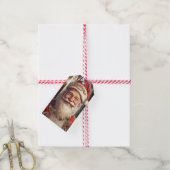 Kerstvakantie Santa Claus besneeuwd bos Cadeaulabel (Met Touw)