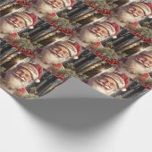 Kerstvakantie Santa Claus besneeuwd bos Cadeaupapier (Hoek)