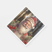 Kerstvakantie Santa Claus besneeuwd bos Servet (Hoek)