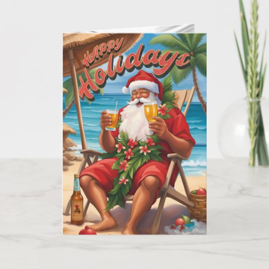 Kerstvakantie Santa Custom Vakantie Kaart (Voorkant)