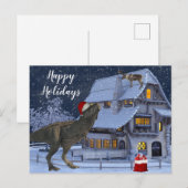 Kerstvakantie Santa Dinosaur  Briefkaart (Voorkant / Achterkant)