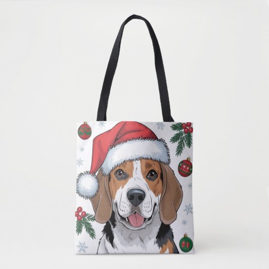 Kerstvakantie Santa Dog Beagle Canvas tas (Voorkant)