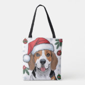 Kerstvakantie Santa Dog Beagle Canvas tas (Achterkant)