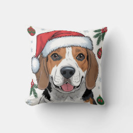 Kerstvakantie Santa Dog Beagle Sierkussen