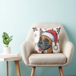 Kerstvakantie Santa Dog Boxer Sierkussen
