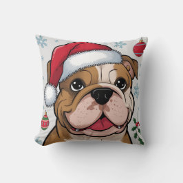 Kerstvakantie Santa Dog Bulldog Sierkussen